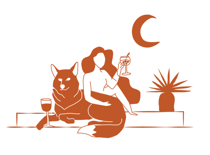 Illustration of the Red Fox, wine taster, one of the six Terrat creatures