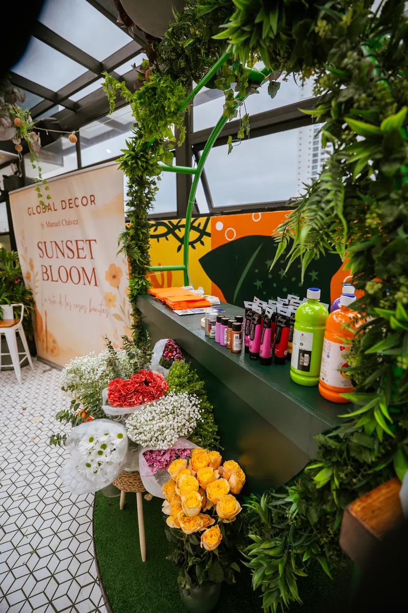 Floral decor for an event on the Terrat terrace