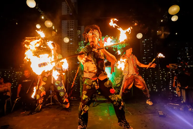 Fire show on the Terrat terrace